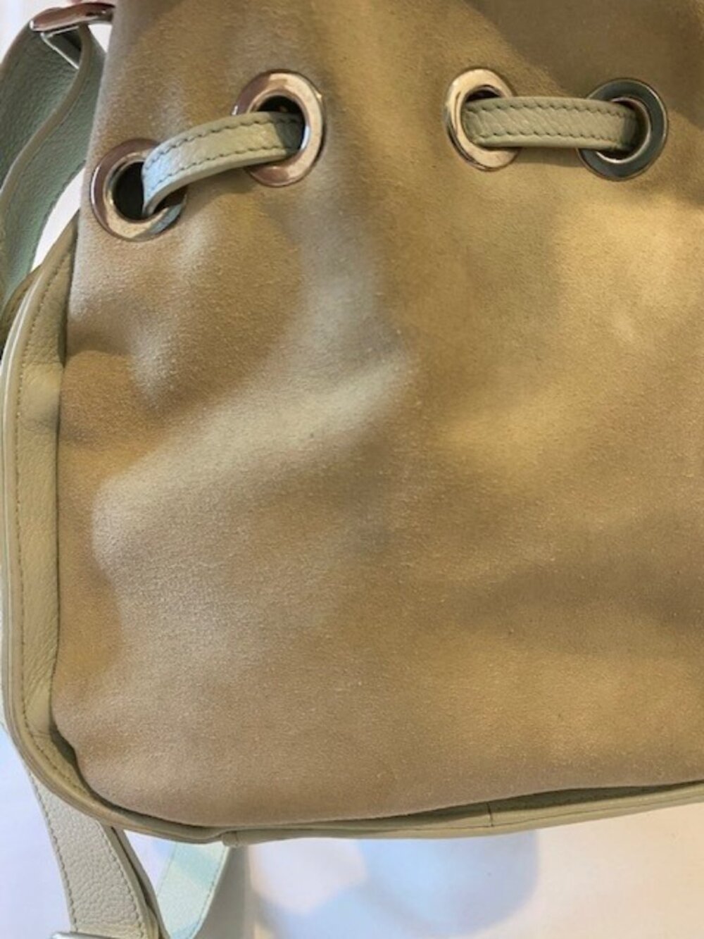 Jimmy Choo Rosalie Leather & Suede 2 Way Crossbody Tote Bag Light Green - Picture 6 of 16